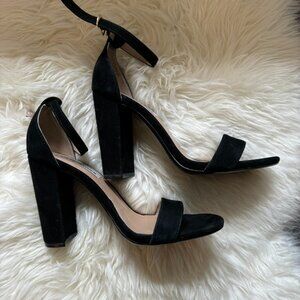 Steve Madden Carrson Black Suede Block Heel